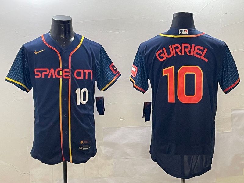Men Houston Astros 10 Gurriel Blue City Edition Elite 2025 Nike MLB Jersey style 4